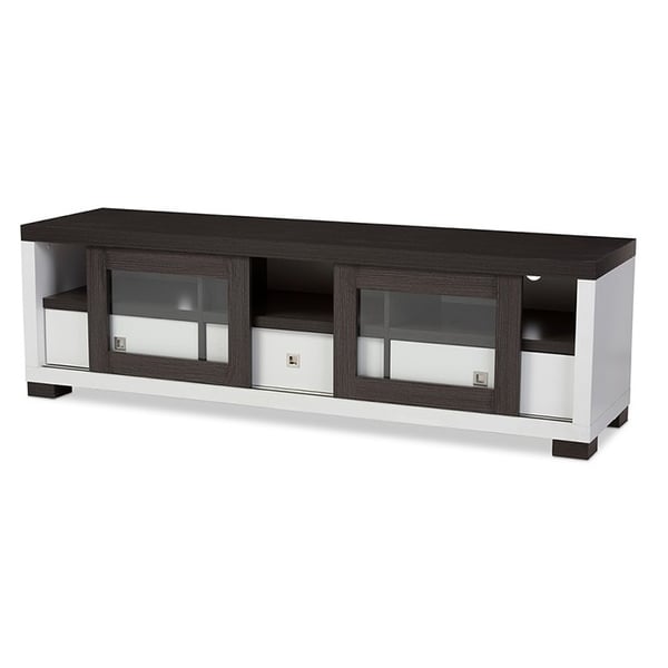 Brown and online white tv stand