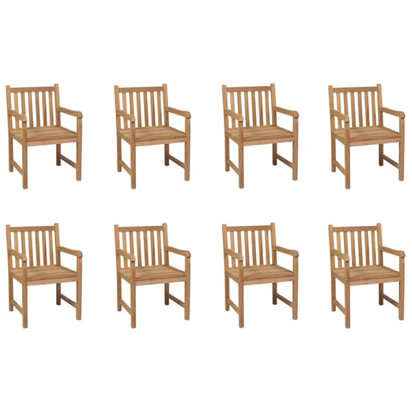 vidaXL Outdoor Chairs 8 pcs Solid Teak Wood