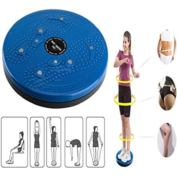 ULTIMAX Magnetic waist twister fitness equipment indoor sports yoga waist twisted disk balance board Waist Twisting Disc Board Rotating Base for Hips and Stomach - Blue