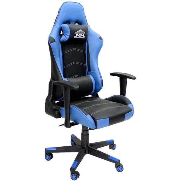 Karnak Computer Gaming Chair With Fully Reclining Foot Rest And Soft Leather (blue & Black)