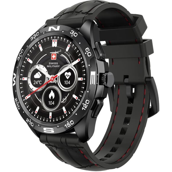 Swiss Military SM-WCH-DOM1-S-BLK Dom Smart Watch With Silicon Strap Black