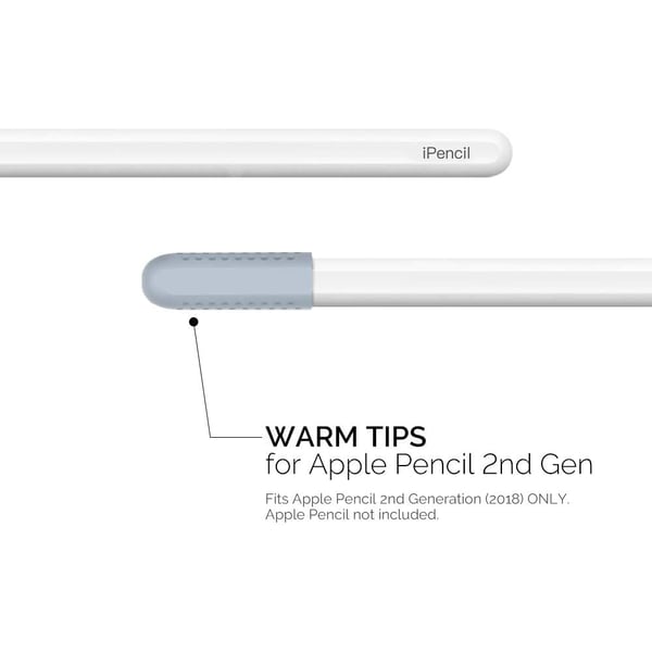 - 3 Pack AhaStyle Nib Cover Silicone Protector Tips Compatible with Apple Pencil 2nd Generation 2018 Light Blue