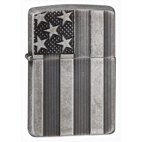 Zippo 28974 Us Flag Armor Chrome Windproof Lighter Zippo 28974 Us Flag Armor Chrome Windproof Lighter