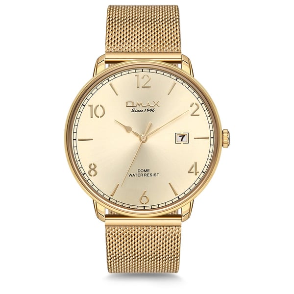 Omax Dome Series Gold Mesh Analog Watch For Men DCD003G11I Omax Dome Series Gold Mesh Analog Watch For Men DCD003G11I