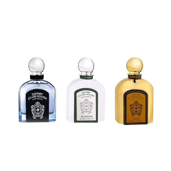 Armaf Derby Club House, Collection Men's 3 Piece Perfume Set, Derby Club House Blue 100ml EDT + Derby Club House Blanche 100ml EDT + Derby Club House Gold 100ml EDT, For Him, For Men