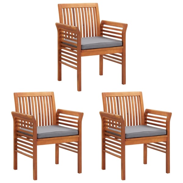 Buy vidaXL Garden Dining Chairs with Cushions 3 pcs Solid Acacia Wood Online in UAE Sharaf DG