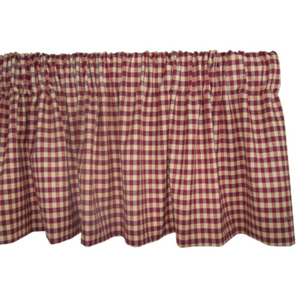Rlf Home Rusty Check Valance, Red Rlf Home Rusty Check Valance, Red