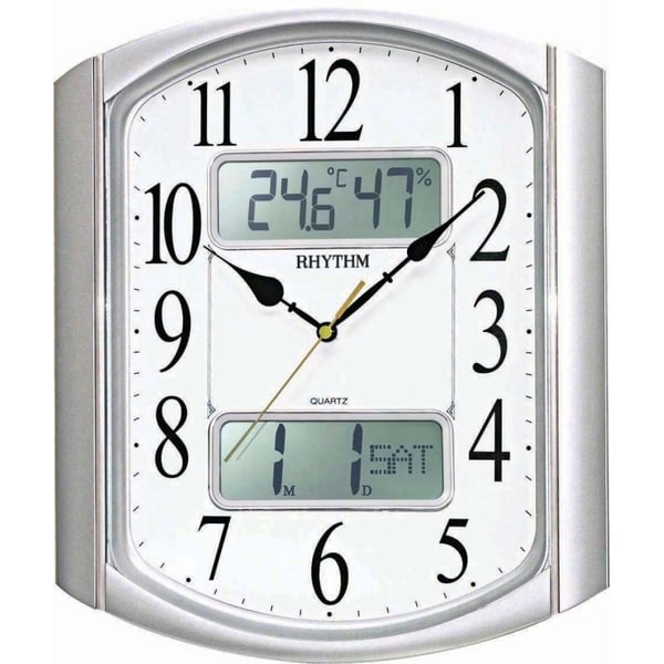 Buy Rhythm Wall Clock CFG708NR19, LCD Thermometer, Hygrometer