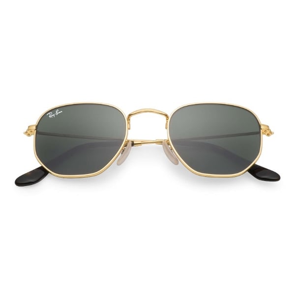RayBan RB3548N-001-54 New Hexagon Gold Unisex Sunglasses RayBan RB3548N-001-54 New Hexagon Gold Unisex Sunglasses