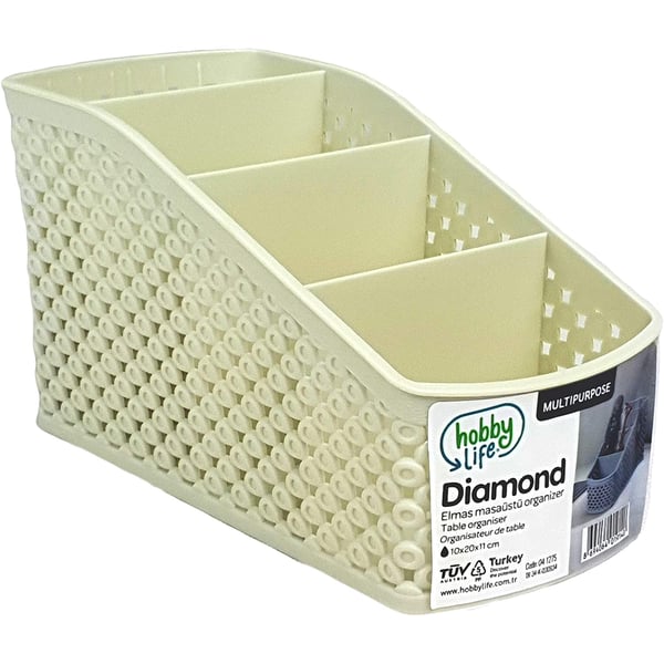 Buy Hobby Life Diamond Design 4-compartments Table Organizer (ivory), Home  Storage Basket Bins Organizers, Multipurpose Boxes Online in UAE