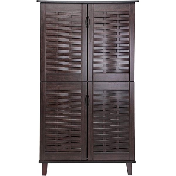 Galaxy Design 4 Door Wooden Shoe Rack & Organizer Dark Brown Colour Size L X W X H 80 x 40 x 130 cm Model - GDF-1518.
