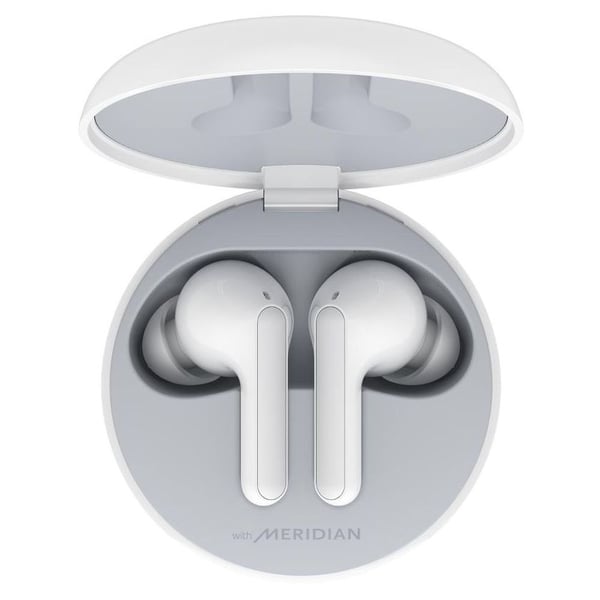 LG Earbuds HBS-FN4 In-Ear, Wireless Bluetooth Earbuds, Wireless Headphones MERIDIAN SOUND with Dual Microphones, IPX4 Water-Resistant, White