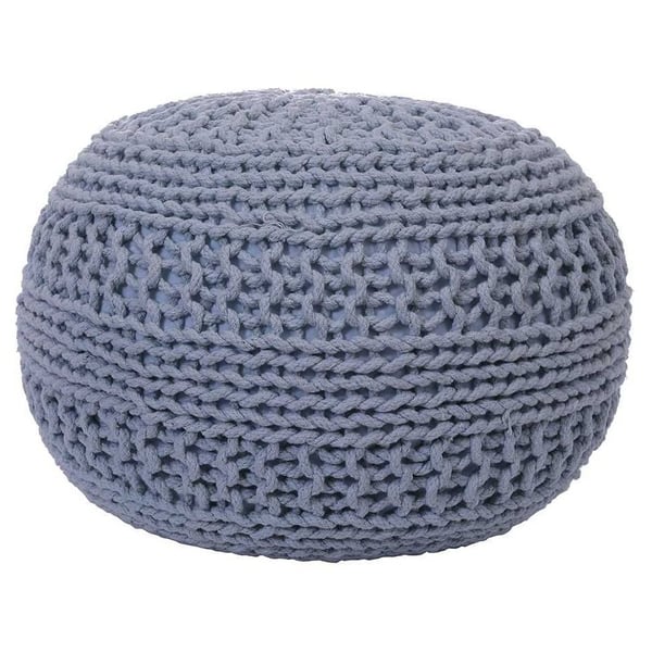 Pan Emirates Simona Cotton Knitted Pouf Light Blue