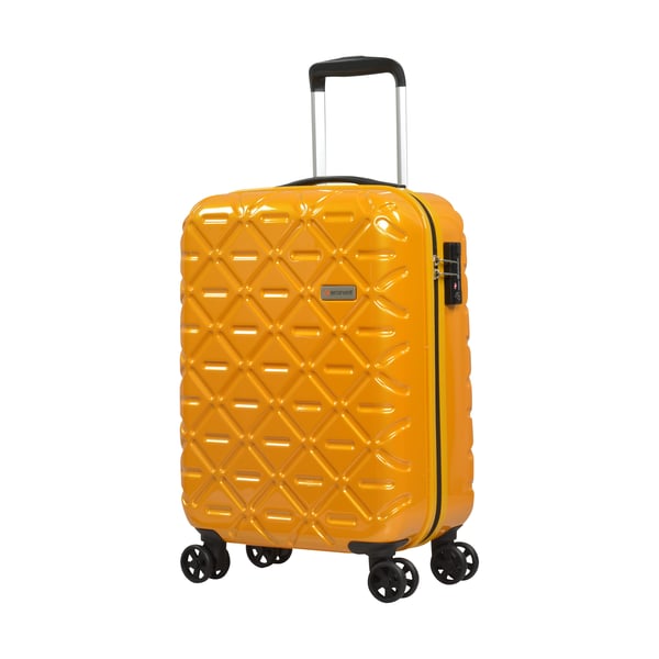 Eminent 4 Wheel Hard Casing Cabin Luggage Trolley 55cm Yellow Kg18