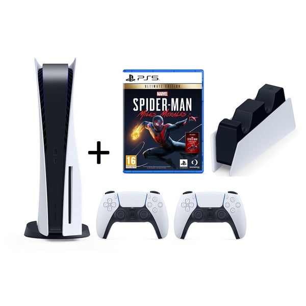 Buy Sony Playstation 5 Console Ps5 Spiderman Ultimate Edition Game Ps5 Dualsense Charging Station Ps5 Dualsense Wireless Controller Online In Uae Sharaf Dg
