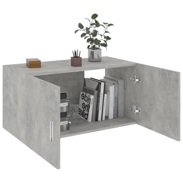 vidaXL Wall Mounted Cabinet Concrete Grey 80x39x40 cm Engineered Wood