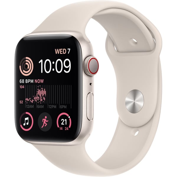 Apple Watch SE GPS + Cellular 40mm Starlight Aluminum Case with Starlight Sport Band - Regular Apple Watch SE GPS + Cellular 40mm Starlight Aluminum Case with Starlight Sport Band - Regular