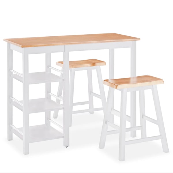 vidaXL Bar Set 3 Pieces MDF White vidaXL Bar Set 3 Pieces MDF White