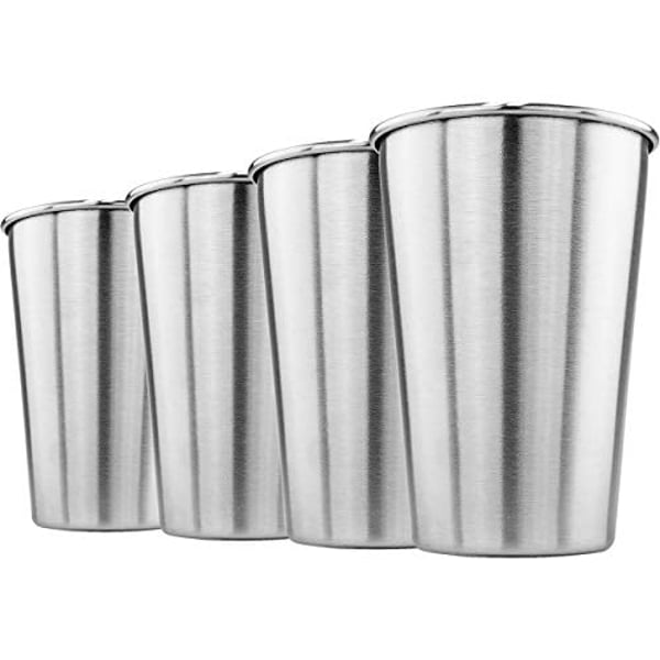 Stainless Steel Cups 400ml Pint Drinking Cups Metal Drinking Glass Water S0O9