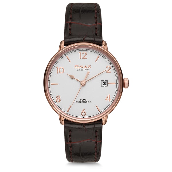 Omax Dome Series Brown Leather Analog Watch For Women DCD002R35I Omax Dome Series Brown Leather Analog Watch For Women DCD002R35I