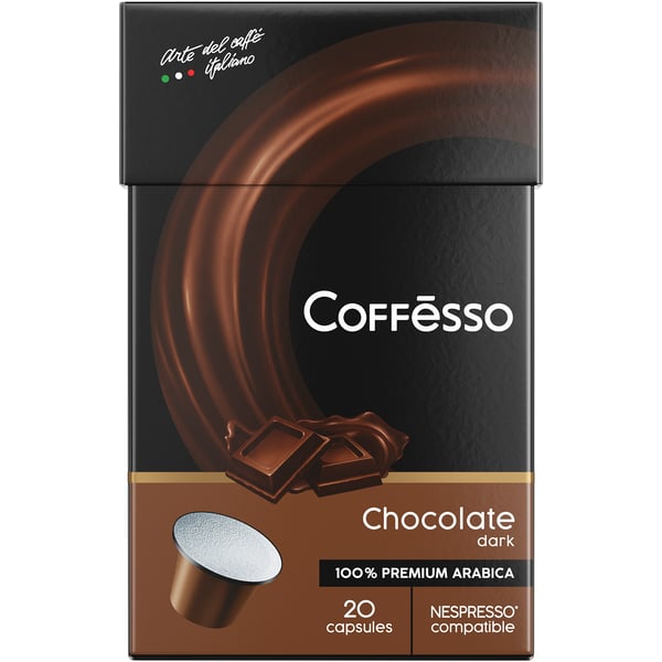 Coffesso Dark Chocolate Coffee Capsules For Nespresso Coffee Machine 100g (20 Capsules)