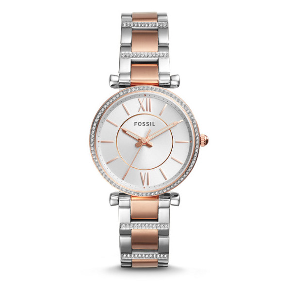 Fossil ES4342 Carlie Three-Hand Two-Tone Stainless Steel Ladies Watch