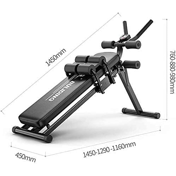ULTIMAX Sit Up Bench, Incline Decline Bench with Resistance Bands Workout Full Body for Home Gym, Abdominal Exercise Equipment, Suitable Men and Women, Black