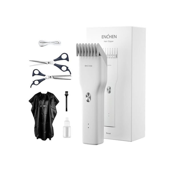 Enchen Boost Electric Hair Clipper Barber Set Edition Multifunction Electric Shaver For Men - White Enchen Boost Electric Hair Clipper Barber Set Edition Multifunction Electric Shaver For Men - White