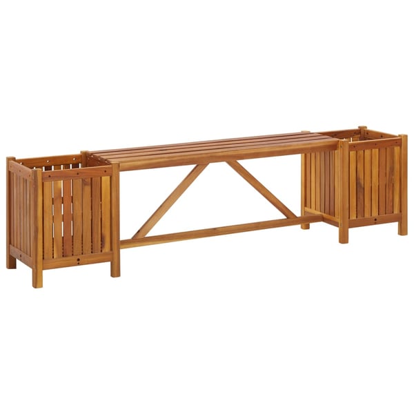 vidaXL Garden Bench with 2 Planters 150x30x40 cm Solid Acacia Wood