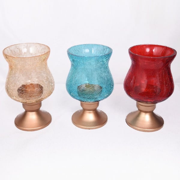 Crackled Hurricane 3-Piece Set 12.7 cm Crackled Hurricane 3-Piece Set 12.7 cm