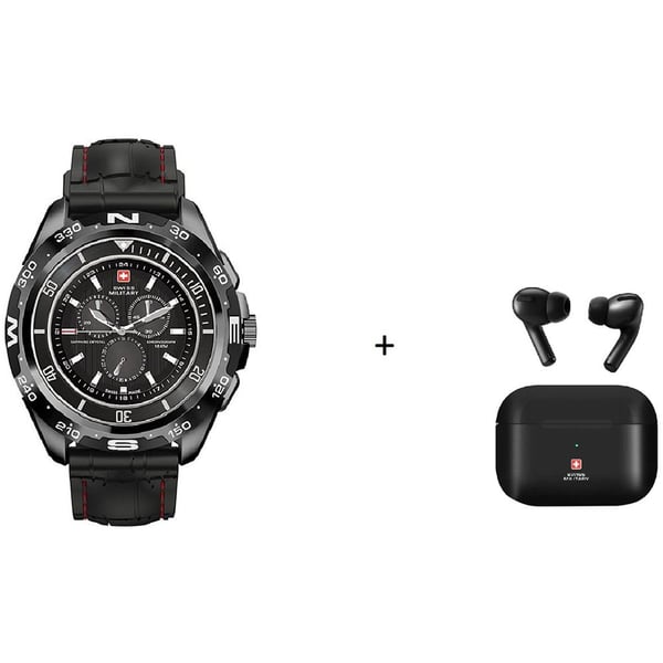 Swiss Military SM-WCH-DOM1-S-BLKB Dom Smart Watch Black + VICTOR 1 TWS Earbuds Swiss Military SM-WCH-DOM1-S-BLKB Dom Smart Watch Black + VICTOR 1 TWS Earbuds