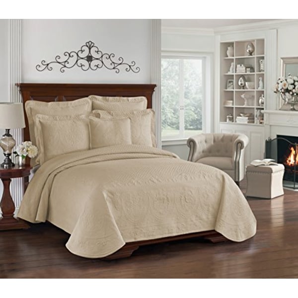 Historic Charleston Collection King Charles Matelasse Coverlet, Birch Historic Charleston Collection King Charles Matelasse Coverlet, Birch