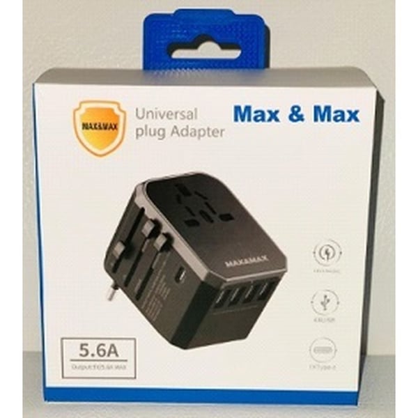 Max & Max MXUA01 Universal Travel Adapter Type-C with 4 USB