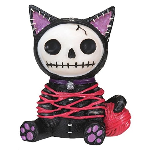 SUMMIT COLLECTION Black Mao Mao Cat Furry Bones Statue Display