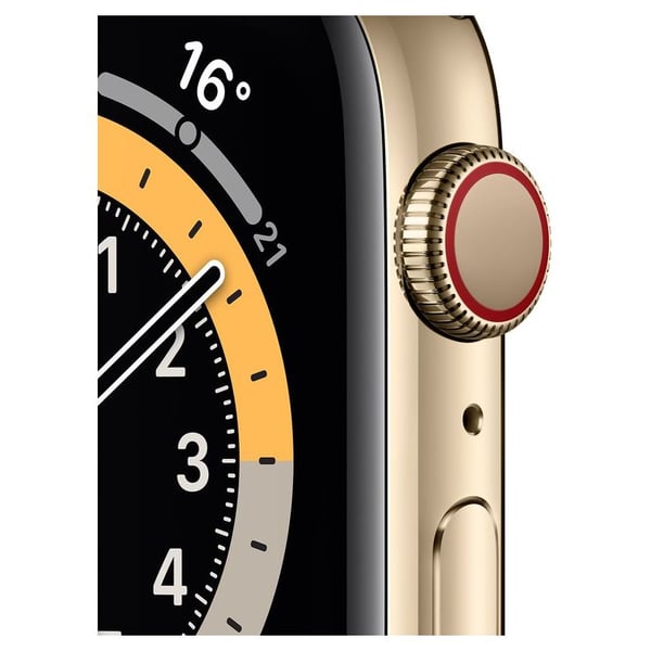 Apple Watch Series 6 GPS+Cellular 44mm Gold Stainless Steel Case with Deep Navy Sport Band - Middle East Version