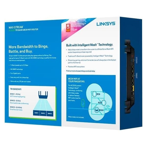 Linksys MR8300 Tri-Band Mesh WiFi Router + 2 Velop Plug-In Nodes - Bundle Linksys MR8300 Tri-Band Mesh WiFi Router + 2 Velop Plug-In Nodes - Bundle