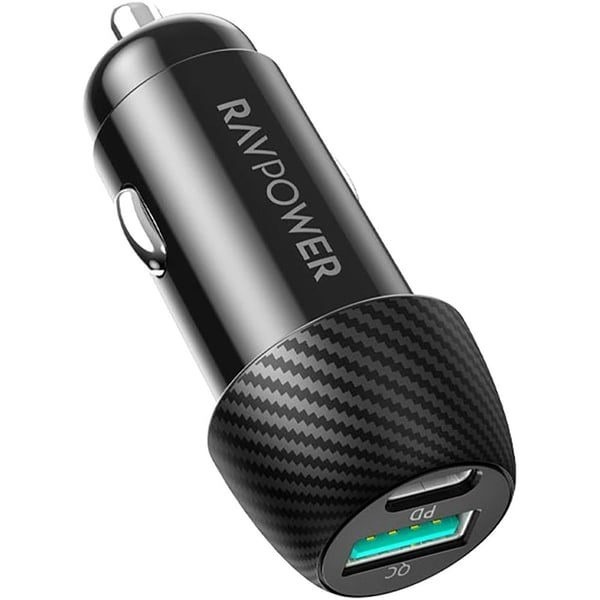 Ravpower 2-Port Car Charger Black Ravpower 2-Port Car Charger Black