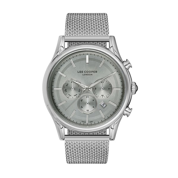 Lee Cooper, LC07153.370, Mens Analog Watch, Grey Dial Multi-Function 3 Hands Stainless Steel Mesh Strap Lee Cooper, LC07153.370, Mens Analog Watch, Grey Dial Multi-Function 3 Hands Stainless Steel Mesh Strap