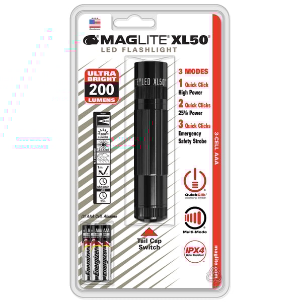 Maglite Xl50-s3016 Maglite Led 3 Cell Aaa Flashlight, Black