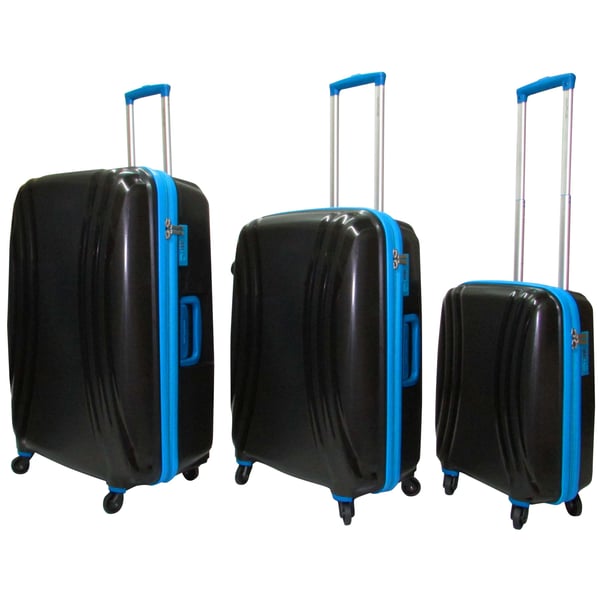 Highflyer THKELVIN3PC Kelvin Trolley Luggage Bag Black/Blue 3pc Set