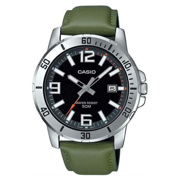 Casio Standard Green Leather Analog Men Watch MTP-VD01L-3BVUDF Casio Standard Green Leather Analog Men Watch MTP-VD01L-3BVUDF