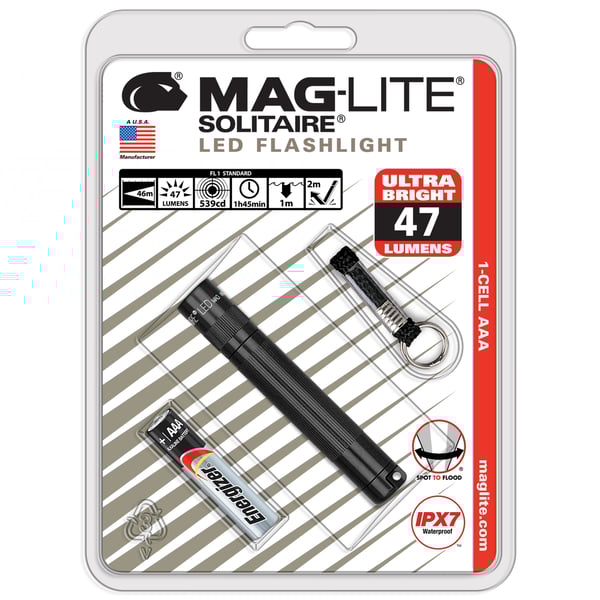 Maglite SJ3A016 Maglite Solitaire Led 1 Cell Aaa Flashlight, Black