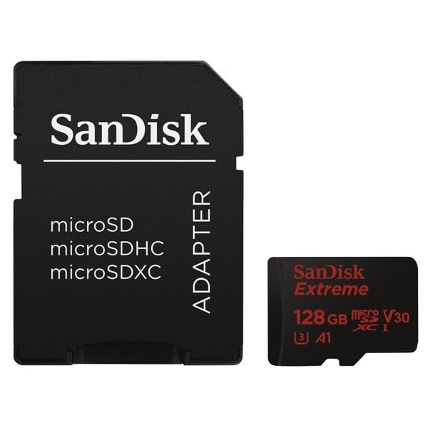 Sandisk Extreme MicroSDXC Card 128GB With SD Adapter