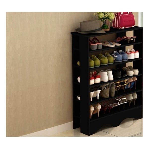 Five-Tier Wooden Shoe Rack Organiser (Black) Five-Tier Wooden Shoe Rack Organiser (Black)