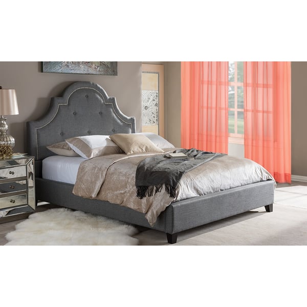 Light grey platform hot sale bed