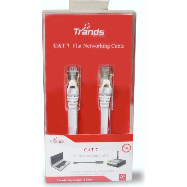 Buy Trands Trca7178 Cat 7 Flat Networking Cable 3mtr In Dubai Sharjah Abu Dhabi Uae Price Specifications Features Sharaf Dg