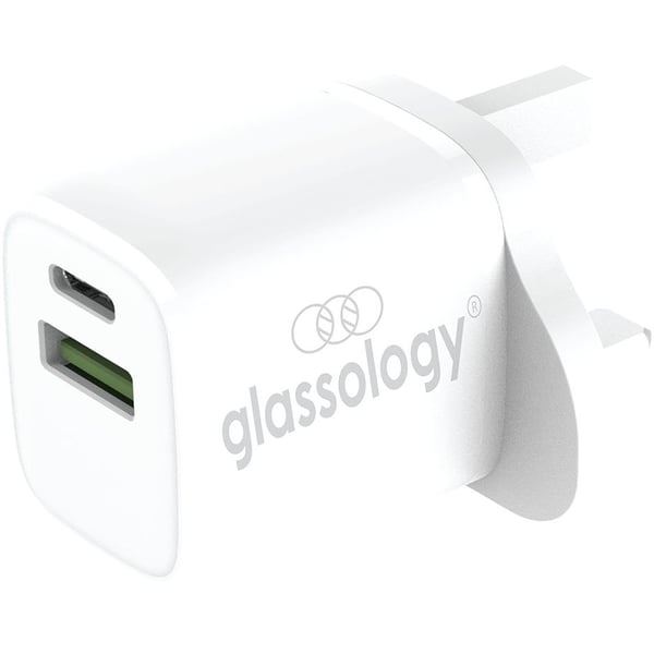Glassology Dual Port Wall Charger White Glassology Dual Port Wall Charger White