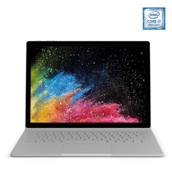 Microsoft Surface Book 2 - Core i7 1.9GHz 16GB 256GB 6GB Win10Pro 15inch FHD Silver English/Arabic Keyboard Microsoft Surface Book 2 - Core i7 1.9GHz 16GB 256GB 6GB Win10Pro 15inch FHD Silver English/Arabic Keyboard