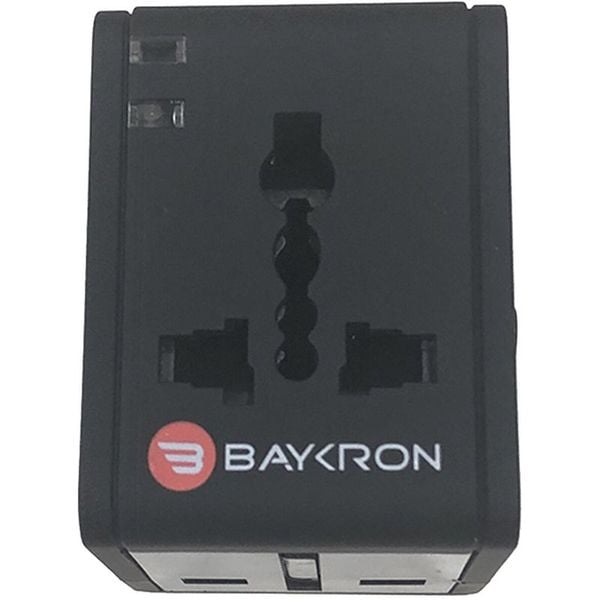 Baykron Dual Port Universal Travel Adapter Black