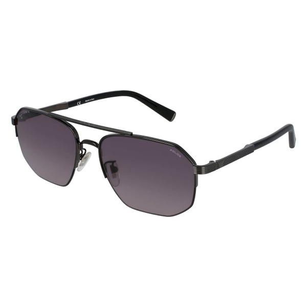 Police Glossy Black Metal Unisex Sunglasses SPL-25-570568